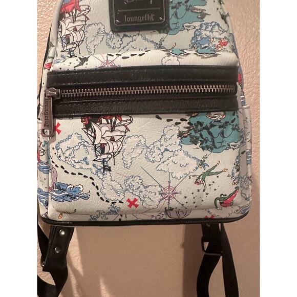 Loungefly Disney Peter Pan Map Mini Backpack - BoxLunch Exclusive Hook Pirates - Picture 3 of 13